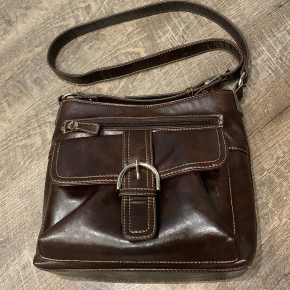 Vintage Minelli Italy Four Compartment Purse crossbody organizer bag, Brown - Picture 15 of 15